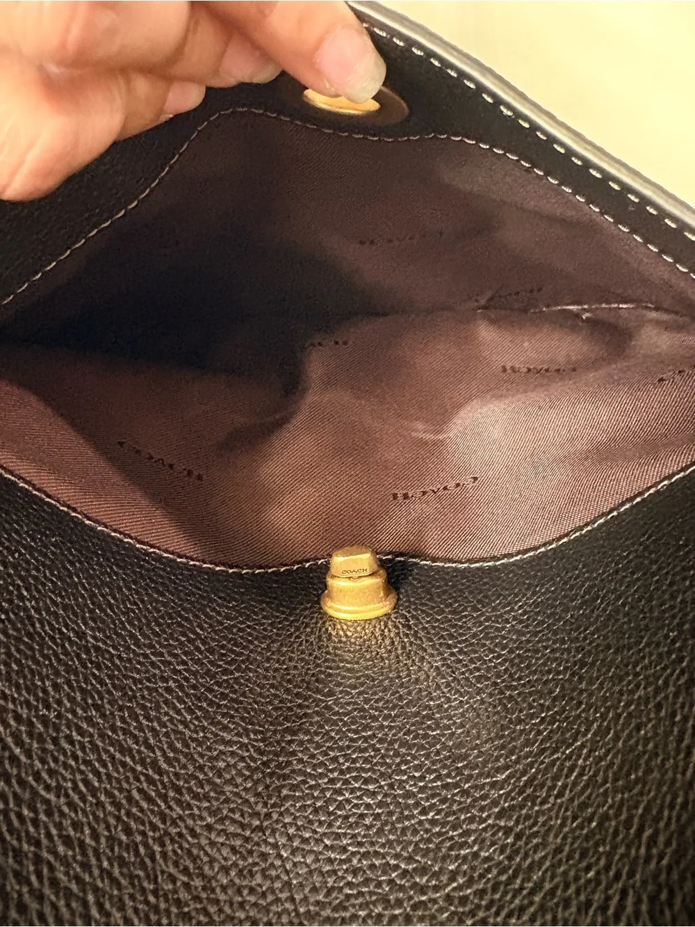 Coach Black Pebbled Leather Shoulder/Crossbody Bag with Gold Hardware